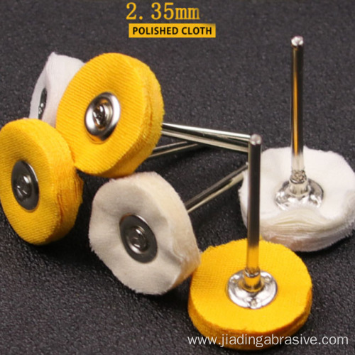 25mm cotton cloth buffing wheels head with shaft